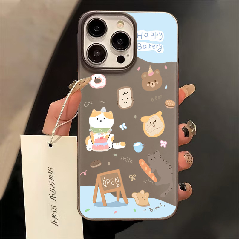 เคส ไอโฟน For iPhone 13 14 15 สากล เคสโทรศัพท์มือถืออะคริลิคใส เบเกอรี่มีความสุข11 12 ProMax 7 8Plus X XSMax XR กันกระแท