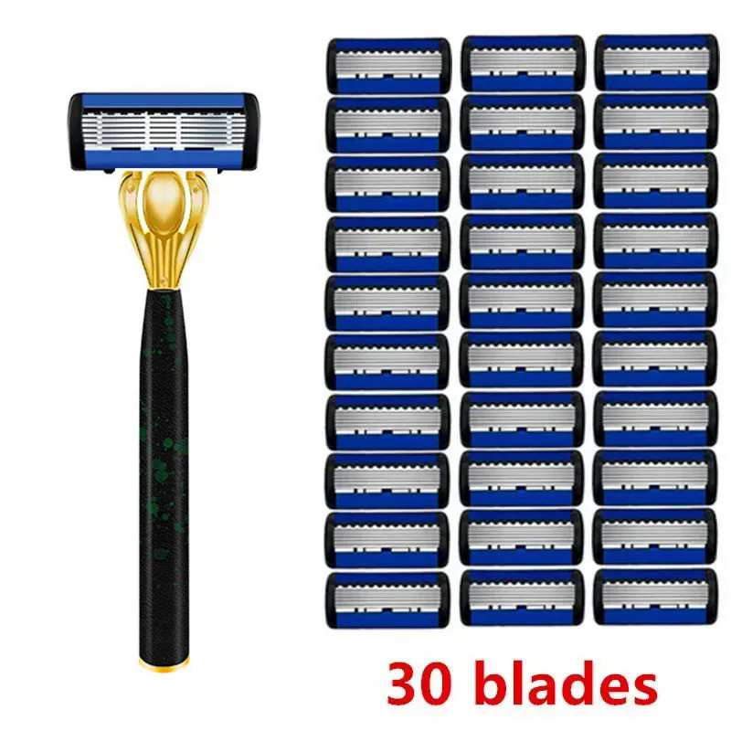 Black Pattern Razor Classic 6 Layer Safety Razor for Mens Shaving&Womens Hair Removal Shaving Blades