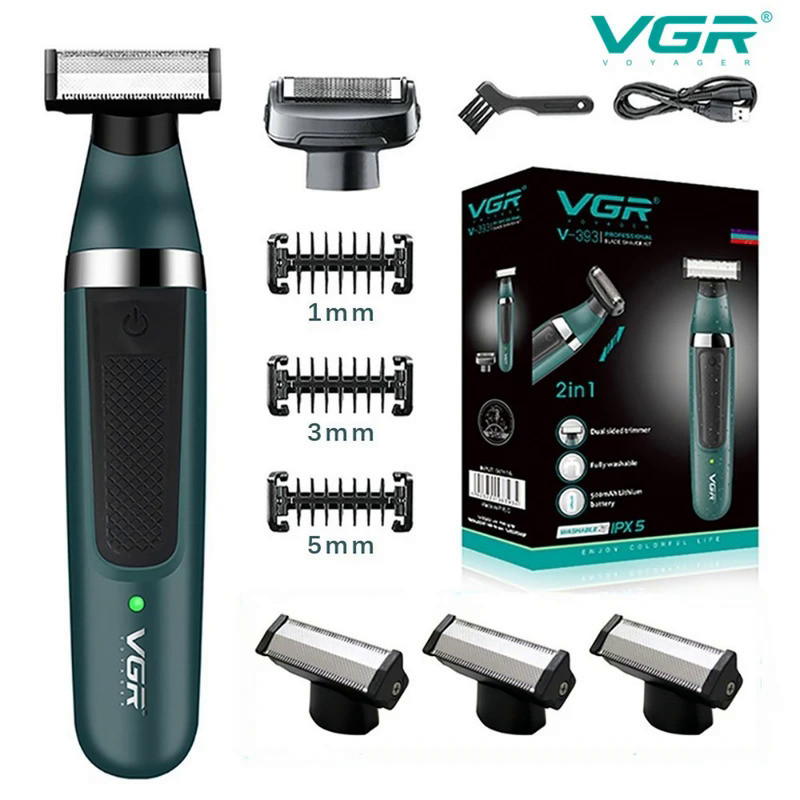 VGR Shaver Waterproof Razor Rechargeable Beard Trimmer Portable Shaving Machine Dual-sided Blades Sh