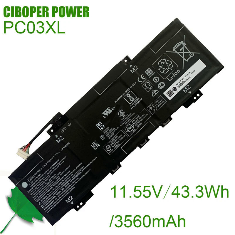 CP Genuine Laptop Battery PC03XL 11.55V/43.3Wh /3560mAh For Pavilion x360 14 15 Series TPN-DB0E M246