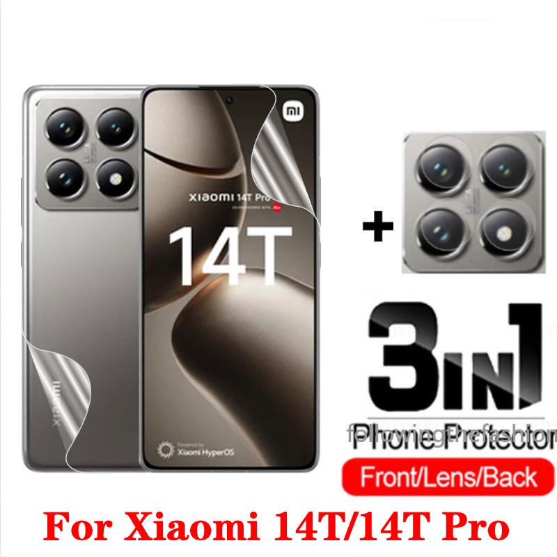 3 in 1 ด้านหน้าและด้านหลังฟิล์มไฮโดรเจลแบบนุ่มสําหรับ Xiaomi 14T Pro 5G Xiaomi14T 14 T 14Tpro 2024 ฟิล์มป้องกันคลุมทั้งหมดใสหน้าจอกล้องเลนส์ป้องกันไม่แก้ว – โปรปัง