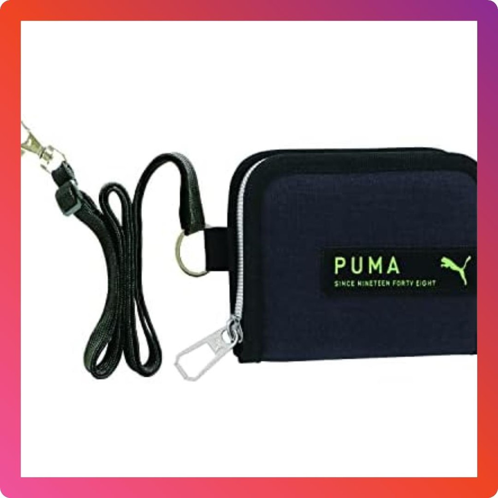 【Direct from Japan】Kutsuwa Puma กระเป๋าสตางค์โพลีเอสเตอร์ Round Zipper Wallet สีดำ PM384BK