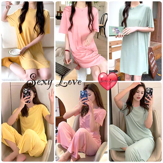 💗Sexy Love💗ชุดอยู่บ้าน ชุดนอนสีพื้น ชุดสบายๆ มีหลายสีให้เลือก ส่งไวจากไทย