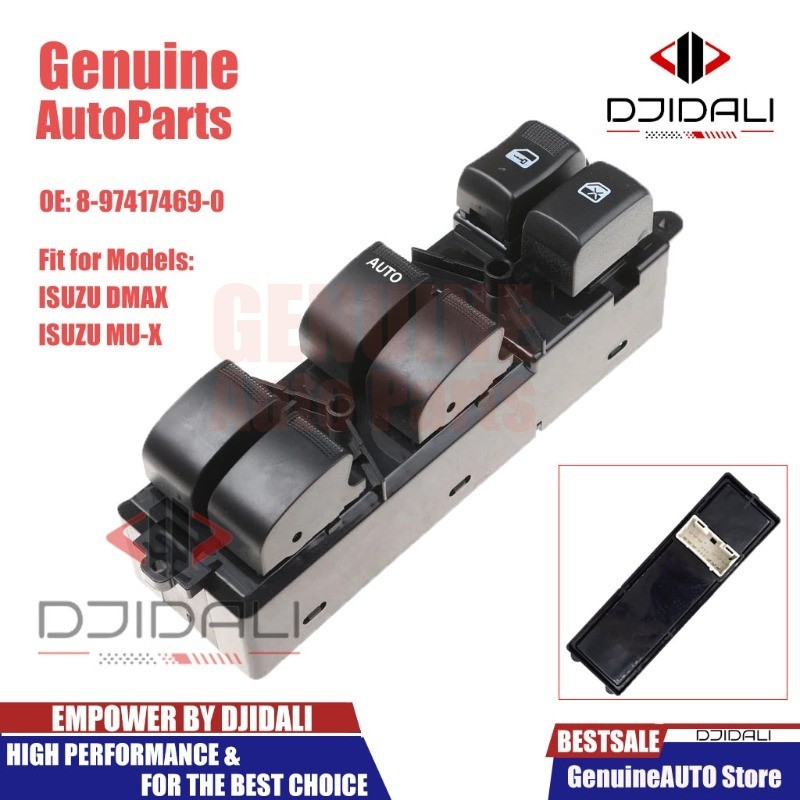 สวิตช์กระจกไฟฟ้าสําหรับ Isuzu DMAX / MUX 8-97417469-0 ตัวควบคุมสวิตช์หลักหน้าต่างอัตโนมัติทดแทน
