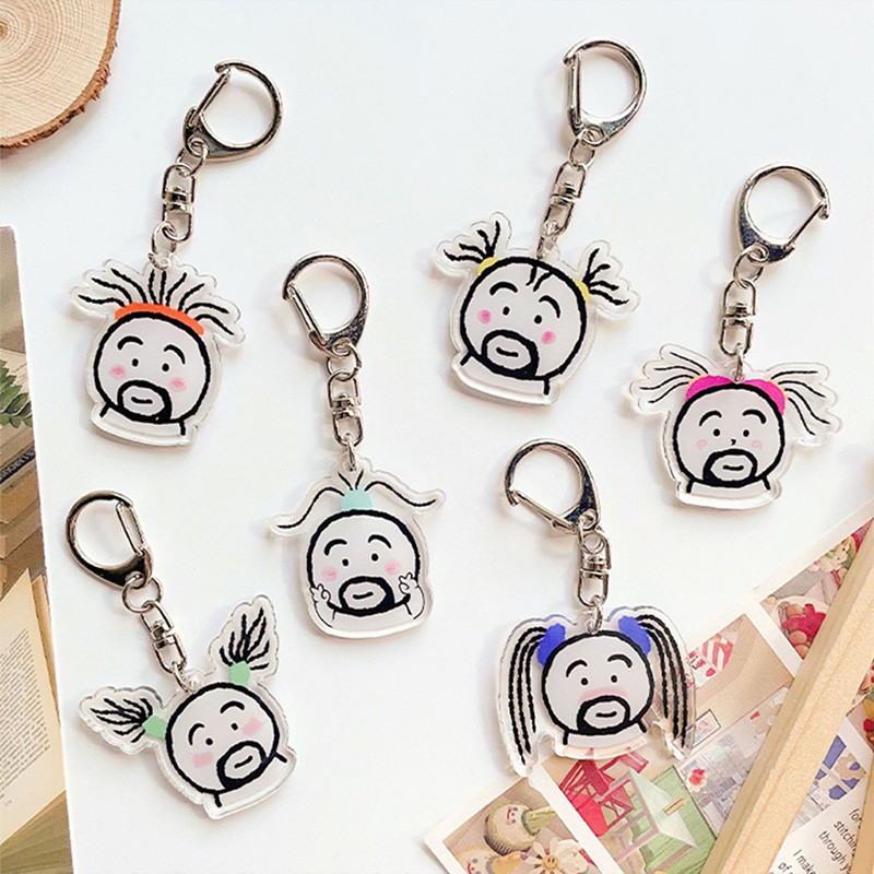 Ins Populcar ตลก Emoji พวงกุญแจ Creative Emojing รูปแบบพวงกุญแจ DIY กระเป๋านักเรียนจี้ของขวัญเพื่อน