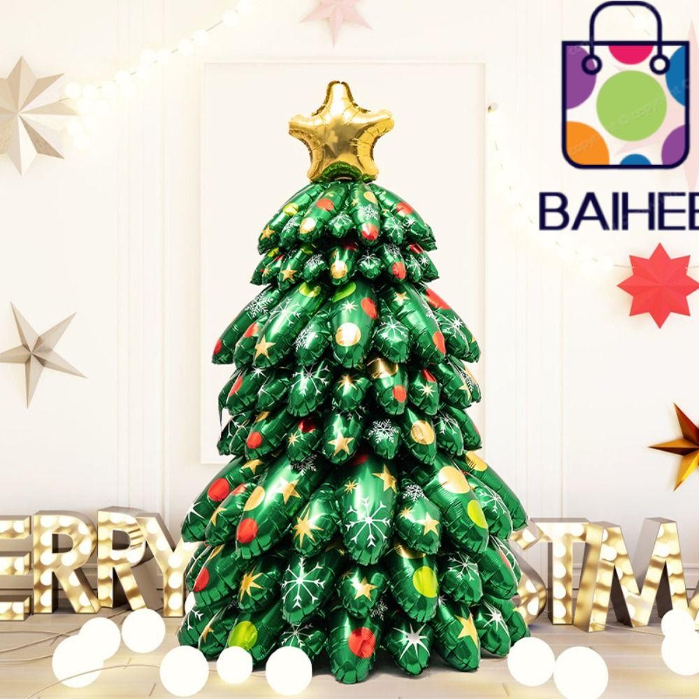 Baihee Xmas Party เครื่องประดับบอลลูน,คริสต์มาส Series Xmas Tree ฟอยล์บอลลูน,การ์ตูนเด็กของเล่น Santa Claus ขาตั้งโดย Air ยืนบอลลูนบ้านปี Party Supply