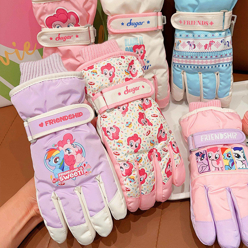 ถุงมือกันหนาว MY Little Pony☃️ เล่นหิมะได้ มีสายรัดที่ข้อมือ มีกันลื่นท่ีฝ่ามือ สำหรับเด็ก 2-5 ขวบ，ถุงมือกันหนาว กันน้ำ เล่นหิมะ ， มีกันลื่นตรงนิ้ว และฝ่ามือ