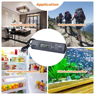 Local Digital Car Temperature เครื่องวัดอุณหภูมิขนาดเล็กอิเล็กทรอนิกส์เครื่องวัดอุณหภูมิรถยนต์ดิจิตอลในร่มกลางแจ้ง Multi-Function เครื่องวัดอุณหภูมิเวลาจอแสดงผลพร้อม Probe