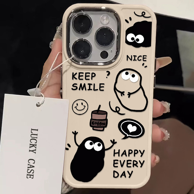 ใหม่ภาษาอังกฤษลูกบอลถ่านหินรูปแบบเคสโทรศัพท์เข้ากันได้สําหรับiphone11 12 13 14 15 16 Pro MAX 7 8 Plus X XR XS MAX SE 2020 หรูหรานุ่มกันกระแทก