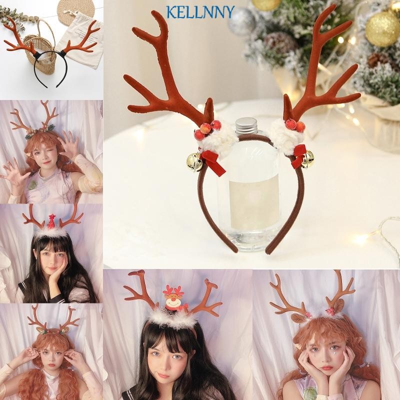 Kellnny ผู้หญิงคอสเพลย์ Reindeer Horn สําหรับหัว Hoop อะคริลิคน่ารัก Make Up เครื่องประดับผม