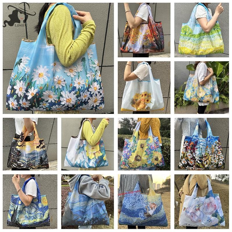Lishu ใหม่แฟชั่นกระเป๋าพับถุงช้อปปิ้งReusableร้านขายของชํากระเป๋าไนลอนแบบพกพาไหล่กระเป๋าถือTravel Toteกระเป๋าTh