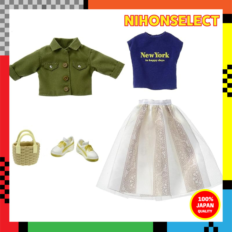 Takaratomy Licca-chan Dress LW-19 Seaside Khaki Dress-up Toy for Pretend Play, suitable for ages 3 and up.