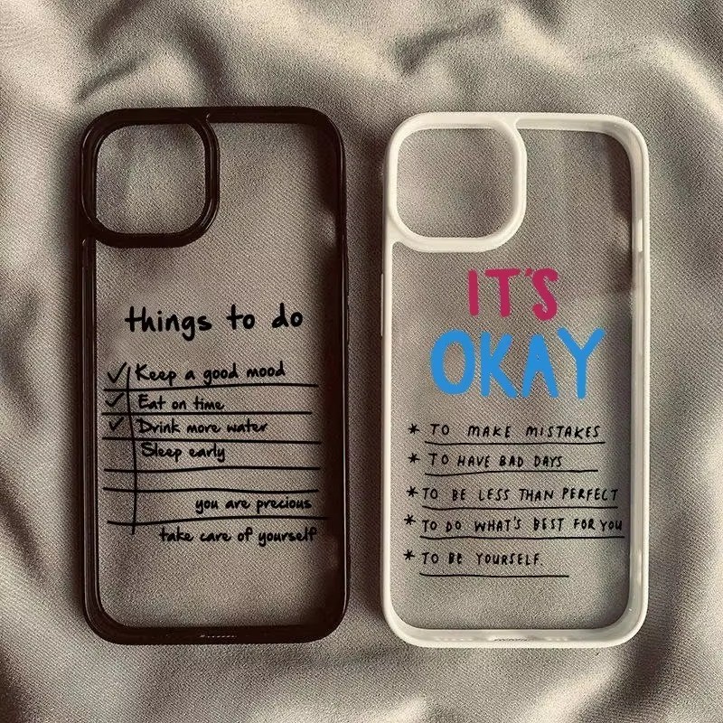 ตลกตาราง Plan Things To Do เคสโทรศัพท์สําหรับ iPhone 13 14 15 16 Pro Max 11 12 16e X XR XS SE2020 7 8 16 Plus Letter Clear Hard Cover