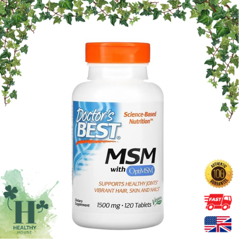 พร้อมส่ง Doctor's Best MSM with OptiMSM 1,500 mg & 1,000 mg บำรุง ข้อต่อ ผม ผิว กระดูก เสริมสุขภาพ