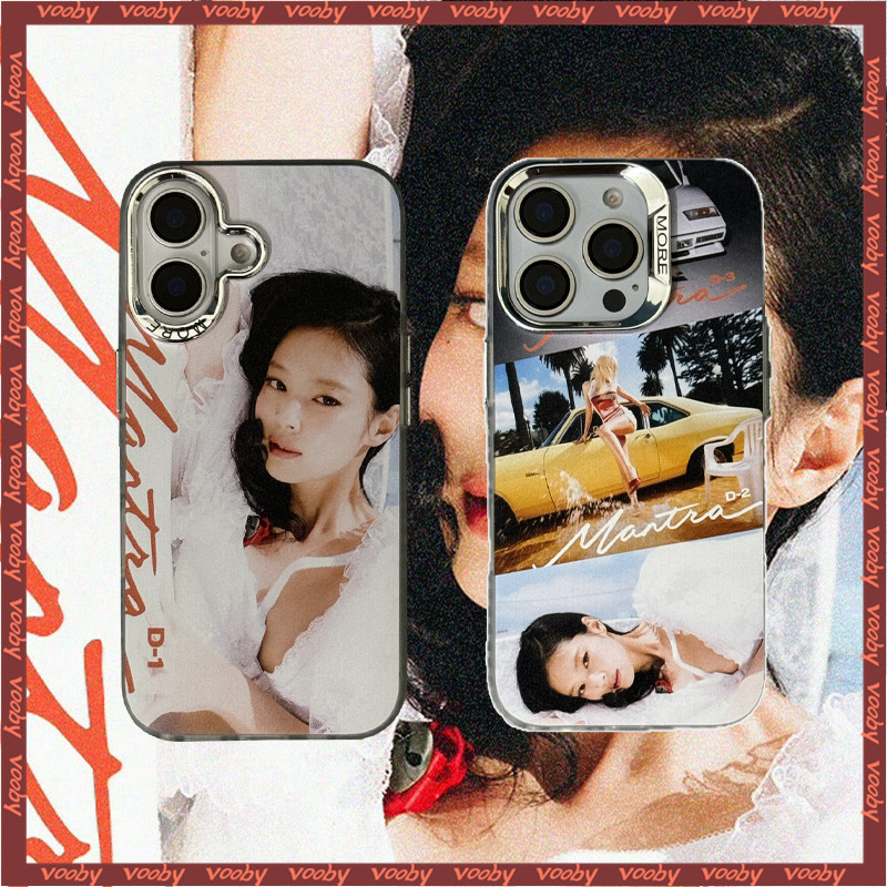 Blackpink Jennie Kim placard label Electroplated กรอบรูปเปลือกแข็งเคสโทรศัพท์เหมาะสําหรับ IPhone16 16Pro 16ProMax 15 15 15Pro 15PM 14 14P 13 13Pro 13PM 12 12PM 11 11PX 7P