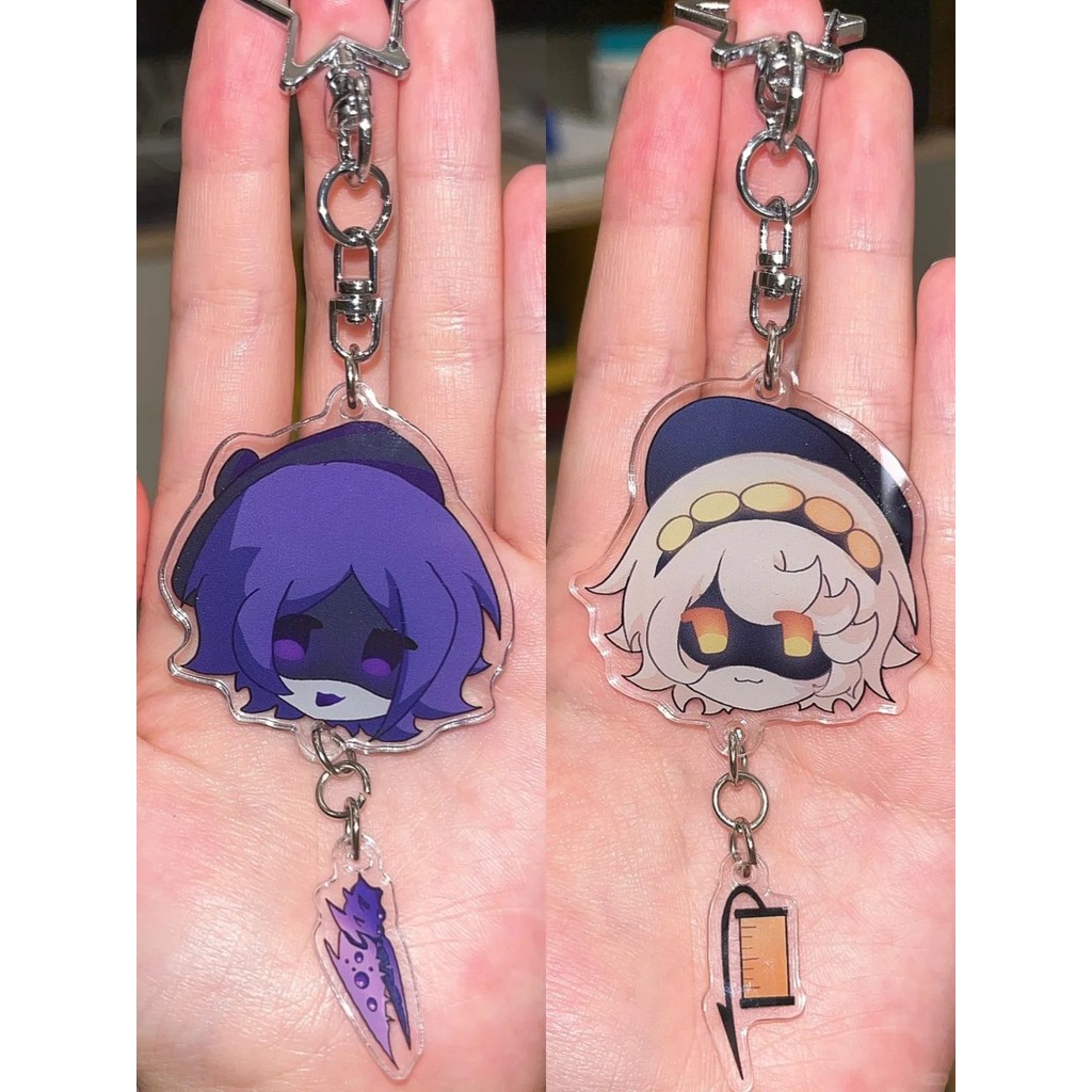 อะนิเมะ KeyChain ผู้หญิง Murder Drones Key Chain สําหรับชาย Uzi Doorman แหวนอะคริลิคพวงกุญแจรถ Party จี้คอสเพลย์สาวของขวัญ