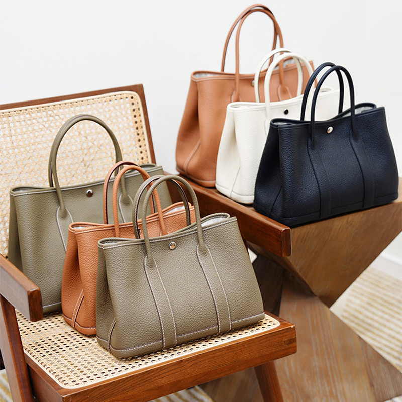 เกาหลี cowhide Tote หนังแท้ ผู้หญิง Big Handle togo หนังไหล่ vfwz