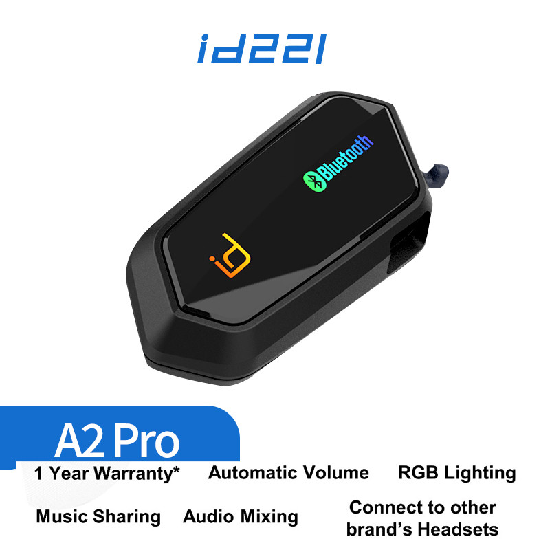 Id221 MOTO A2 PRO ชุดหูฟังติดหมวกกันน็อคบลูทูธ (อัพเกรด A2 Plus)
