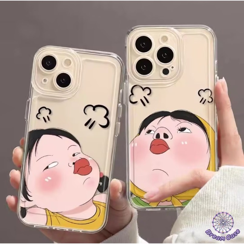 การ์ตูนตลกสาวโปร่งใสคู่รักนุ่ม เคส Samsung A15 A05s A06 A54 A50 A05 A14 A32 A34 A13 A55 A03 A25 A02s A24 A52