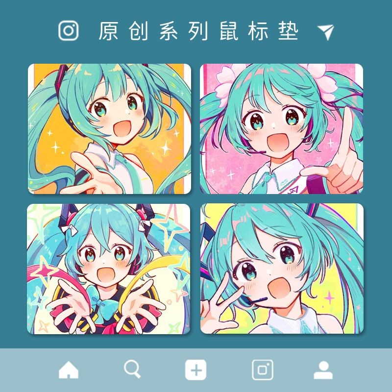 แผ่นรองเมาส์ Hatsune Miku อุปกรณ์เสริมคอมพิวเตอร์ FJTPD6376 250702