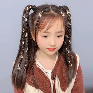 20ชิ้น กิ๊บติดผมเปียโลหะลายสกปรกสำหรับเด็กผู้หญิง กิ๊บติดผมรูปผีเสื้อแสนหวานและประณีต
