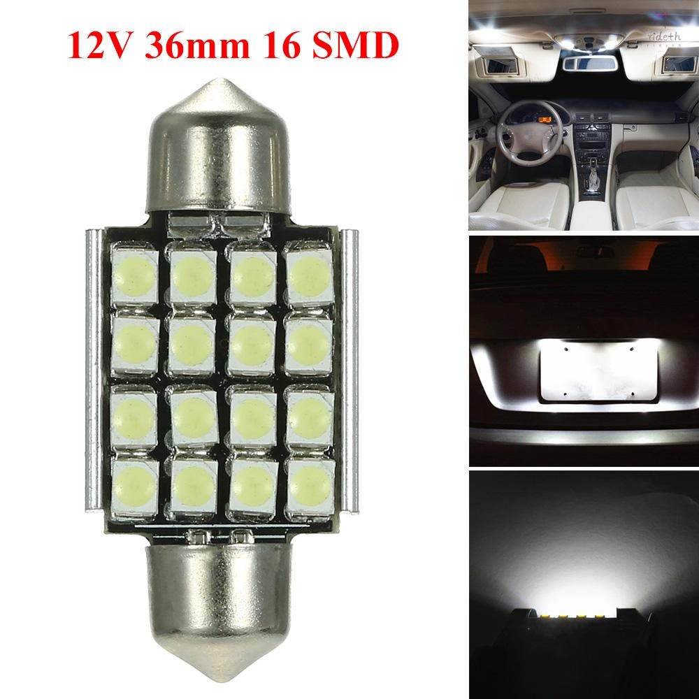 16 Smd 3528 สีขาว 12 V 36 มม.ภายใน Festoon Led 3528 ภายในรถ Festoon Smd 3528 รถ Festoon หลอดไฟ LED 3