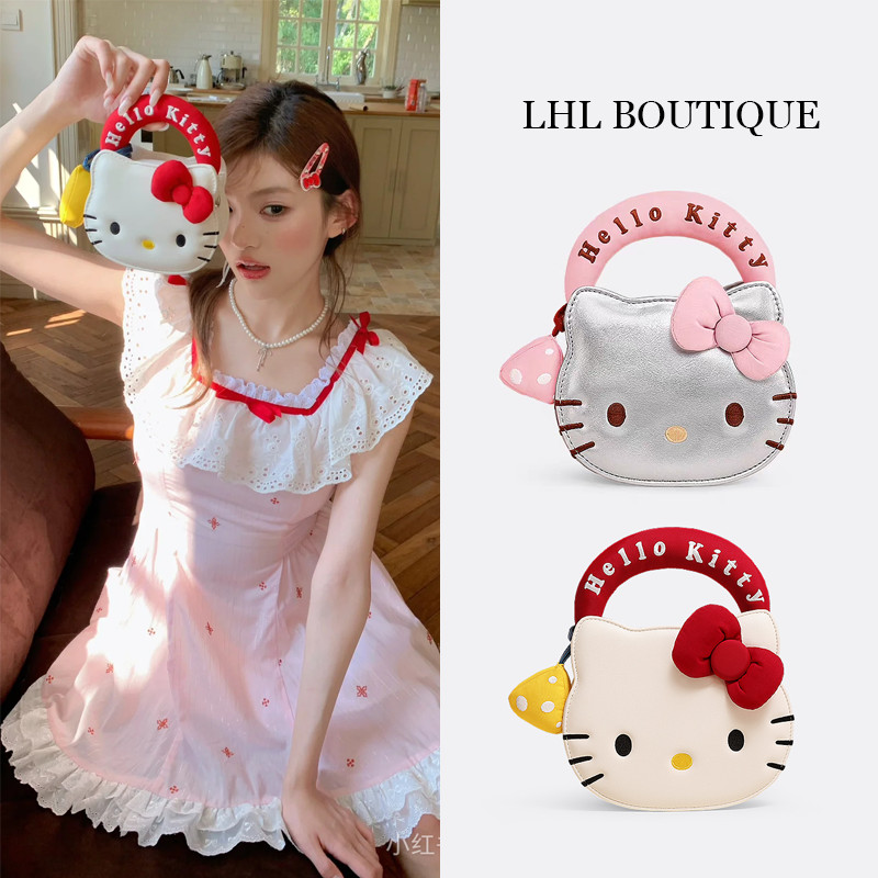 LHL BOUTIQUE กระเป๋าจิ๋ว แฟชั่น hello kitty กระเป๋าสะพายข้าง กันน้ํา น่ารัก สวยๆ โซ่ โบว์