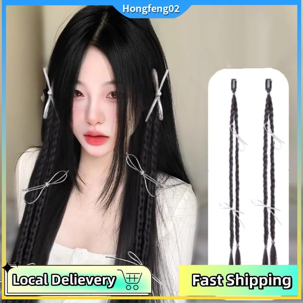 (จัดส่งในพื้นที่) วิกผมทรงครึ่งหน้า พร้อมคลิป ดีไซน์ริบบิ้นโบว์ สำหรับแต่งสไตล์ผมหางม้าและเปีย