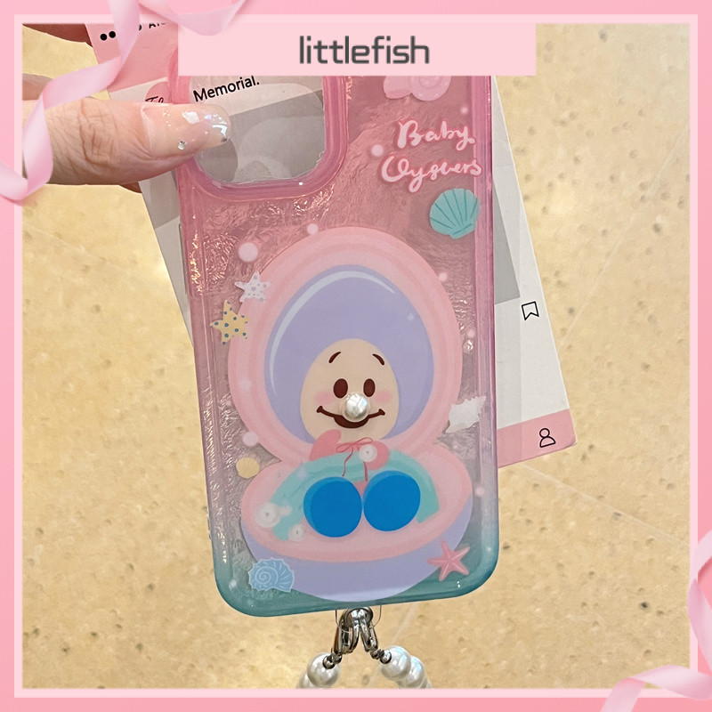 [Littlefish] Girl Heart Pink Shell Oyster Baby เหมาะสําหรับ iPhone15promax Apple 14 เคสโทรศัพท์ 13 ซิลิโคน 12 เคสโทรศัพท์ Apple
