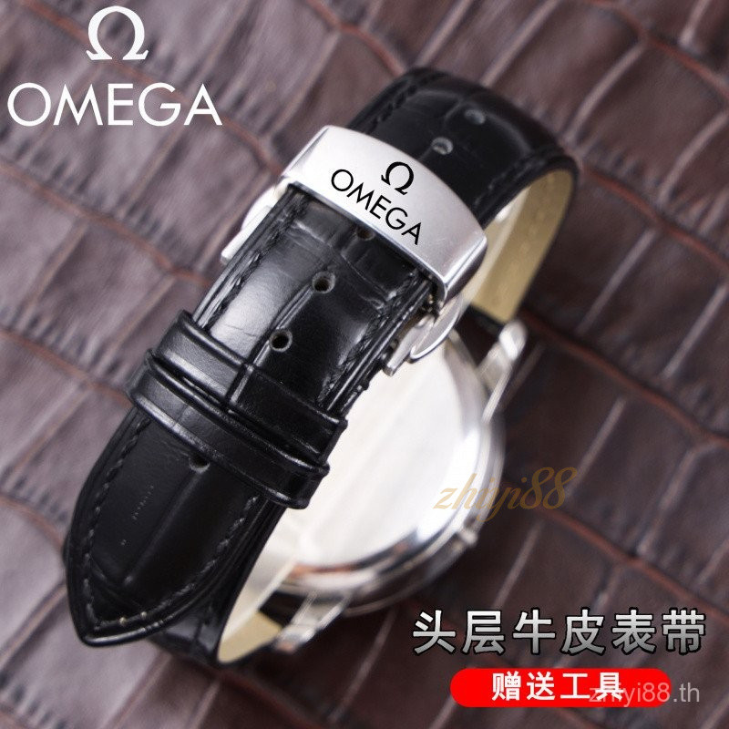 เหมาะสําหรับ Omega สายหนังแท้ Omega ผีเสื้อ Pegasus Speedmaster Original หัวเข็มขัดผีเสื้อสร้อยข้อมือผู้ชาย 12/13/14/15/16/17/18/19/20/1/22/23/24 มม.
