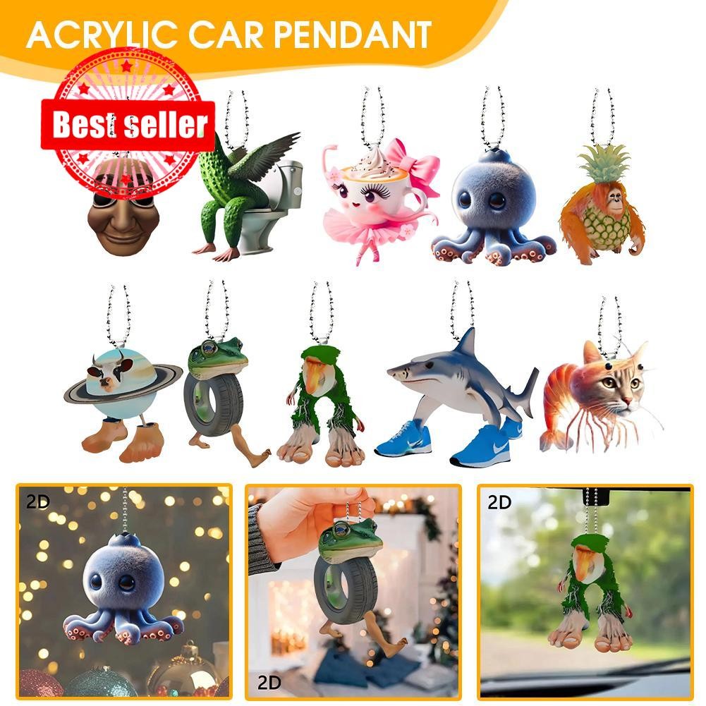 2025 พวงกุญแจ Brainrot Ai Shark รองเท้าวิ่งรุ่น Tungtungsahur ตกแต่งสําหรับรถยนต์ V5o3