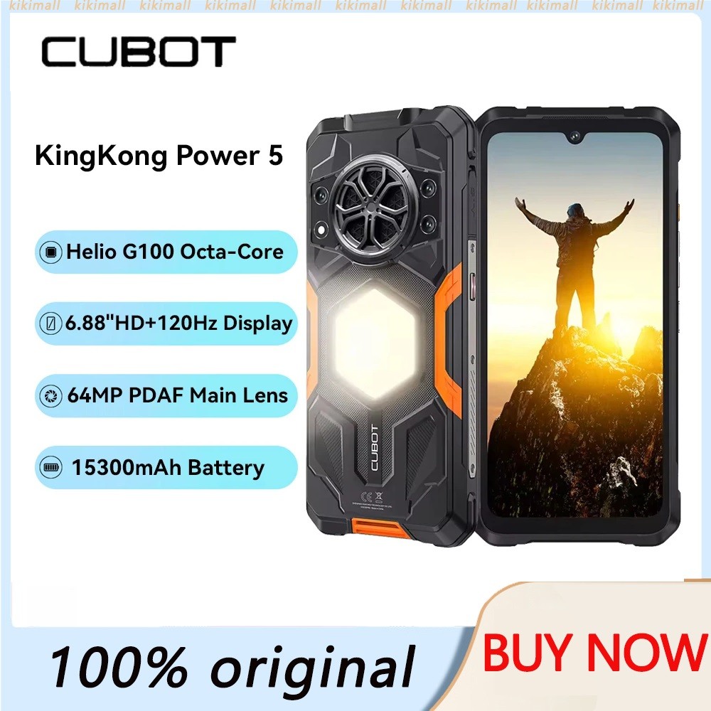 Cubot KingKong Power 5 สมาร์ทโฟนที่ทนทาน Android 15 16GB RAM (6+10) 128GB ROM 6.88"120Hz หน้าจอ MTK 
