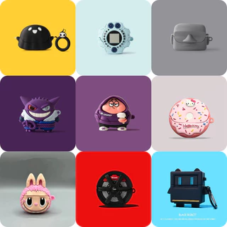 สําหรับ Baseus BP1 Pro เคส Case เคสหูฟังบุคลิกภาพ Gengh หุ่นยนต์รูปแบบหินสีเทา