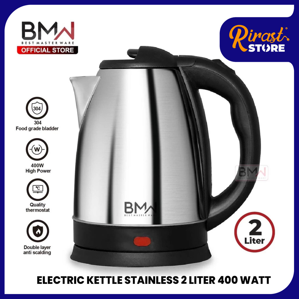 RIRAST - BMW ELECTRIC KETTLE 2L CAPACITY STAINLESS STEEL ELECTRIC KETTLE WATER HEATER
