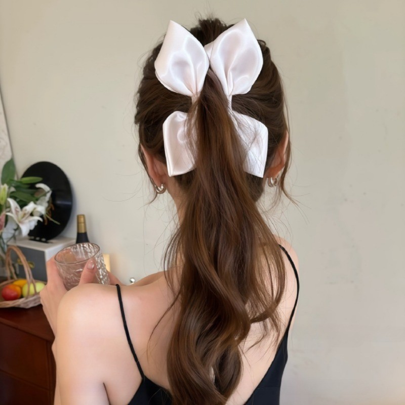 กิ๊บติดผมสไตล์เกาหลีสำหรับผู้หญิง พร้อมริบบิ้นโบว์สวย ใช้ตกแต่งทรงหางม้า - รูปที่ 7