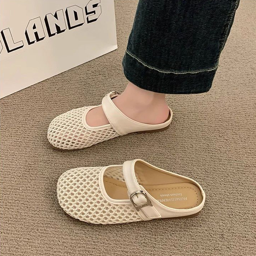 รองเท้าแตะส้นนุ่มกันลื่นปิดนิ้ว เหมาะสำหรับการทำงานและการเดินทาง