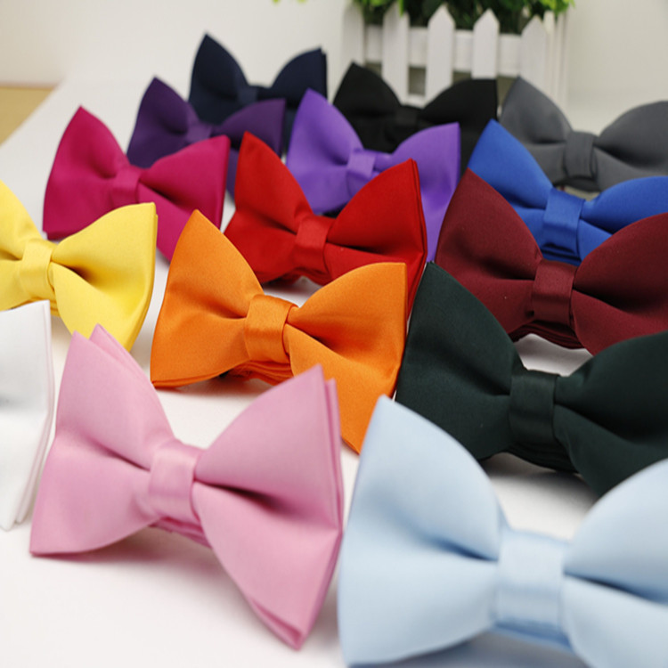 โบว์ไทสำหรับเด็ก เนื้อนุ่มเงางาม สีขาว สีเหลือง สีแดง สีดำ