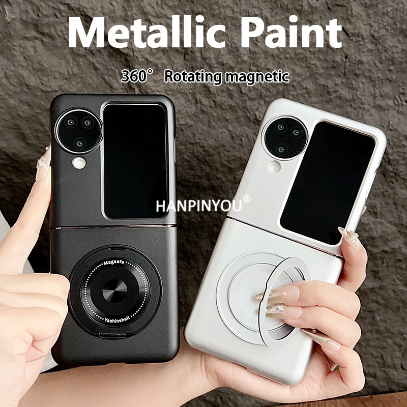 หรูหราโลหะสียึดกรณีสําหรับ ต่อต้าน ค้นหา N3 พลิก N2 พลิกบางเฉียบหมุนแม่เหล็กชาร์จไร้สายป้องกันลายนิ้วมือเคลือบปกฮาร์ดเชลล์
