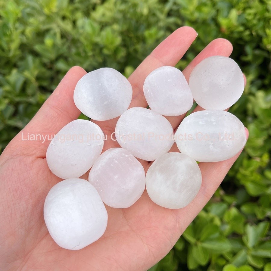 หิน Selenite Tumble | หินล้างพลังงาน เสริมสมาธิ เปิดจักระ | Selenite Crystal Stone