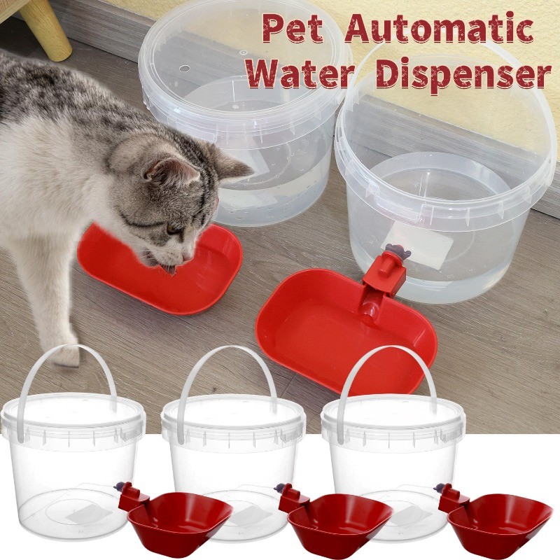 เครื่องจ่ายน้ําสัตว์เลี้ยงอัตโนมัติ 3ล ชามแรงโน้มถ่วงแบบไม่ใช้ไฟฟ้า, วัสดุ หน้า พร้อมปิดอัตโนมัติ, น้ําพุดื่มแมว/สุนัขสําหรับใช้ในบ้าน