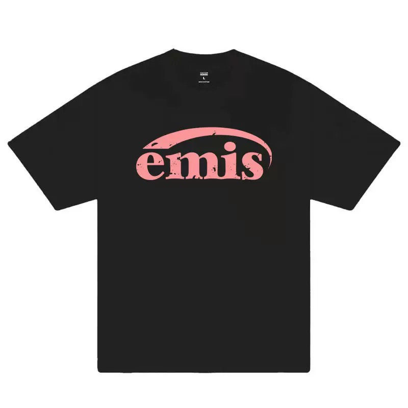 Street Wear emis Letter Print Casual All-Match เสื้อยืดแขนสั้นผ้าฝ้ายแท้ด้านบน