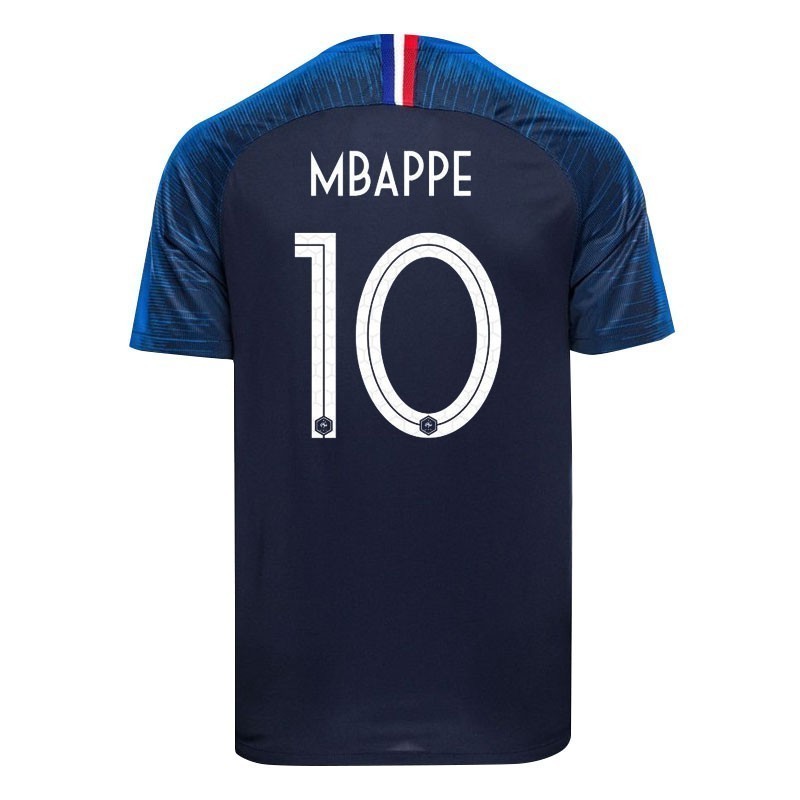 2018 France Soccer Jersey Bogba Home Short Sleeve Two Star Jerseys 10#MBAPPE