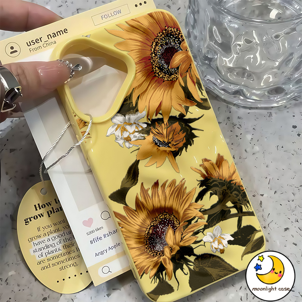 ❤ดี❤ เหมาะสำหรับ iphone16 15 14 13 12 11 7 8 plus เคสโทรศัพท์ Pro Promax เหมือนดอกทานตะวันอุกกาบาต