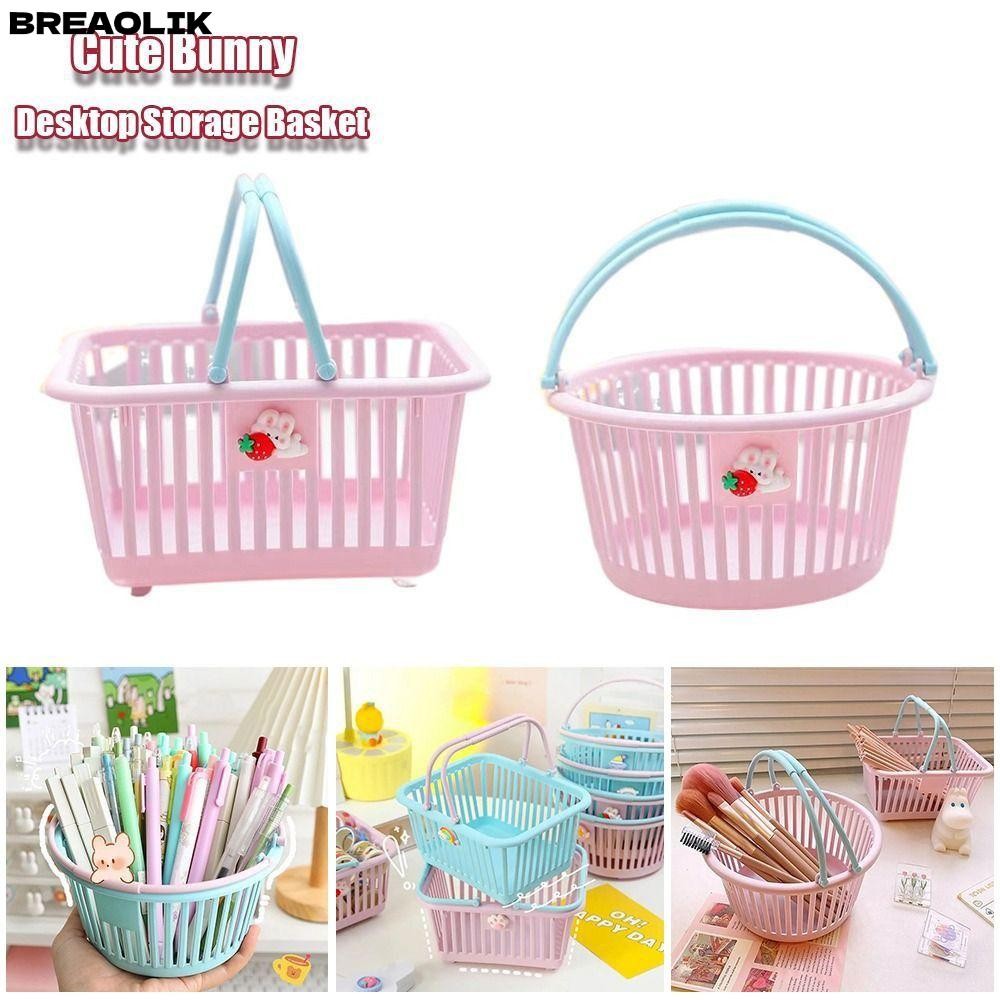BREAOLIC ตะกร้าเก็บของตั้งโต๊ะ, ตะกร้ามือ Mini Melody, กล่องจัดระเบียบเก็บของจิปาถะความจุขนาดใหญ่ Cinnamoroll