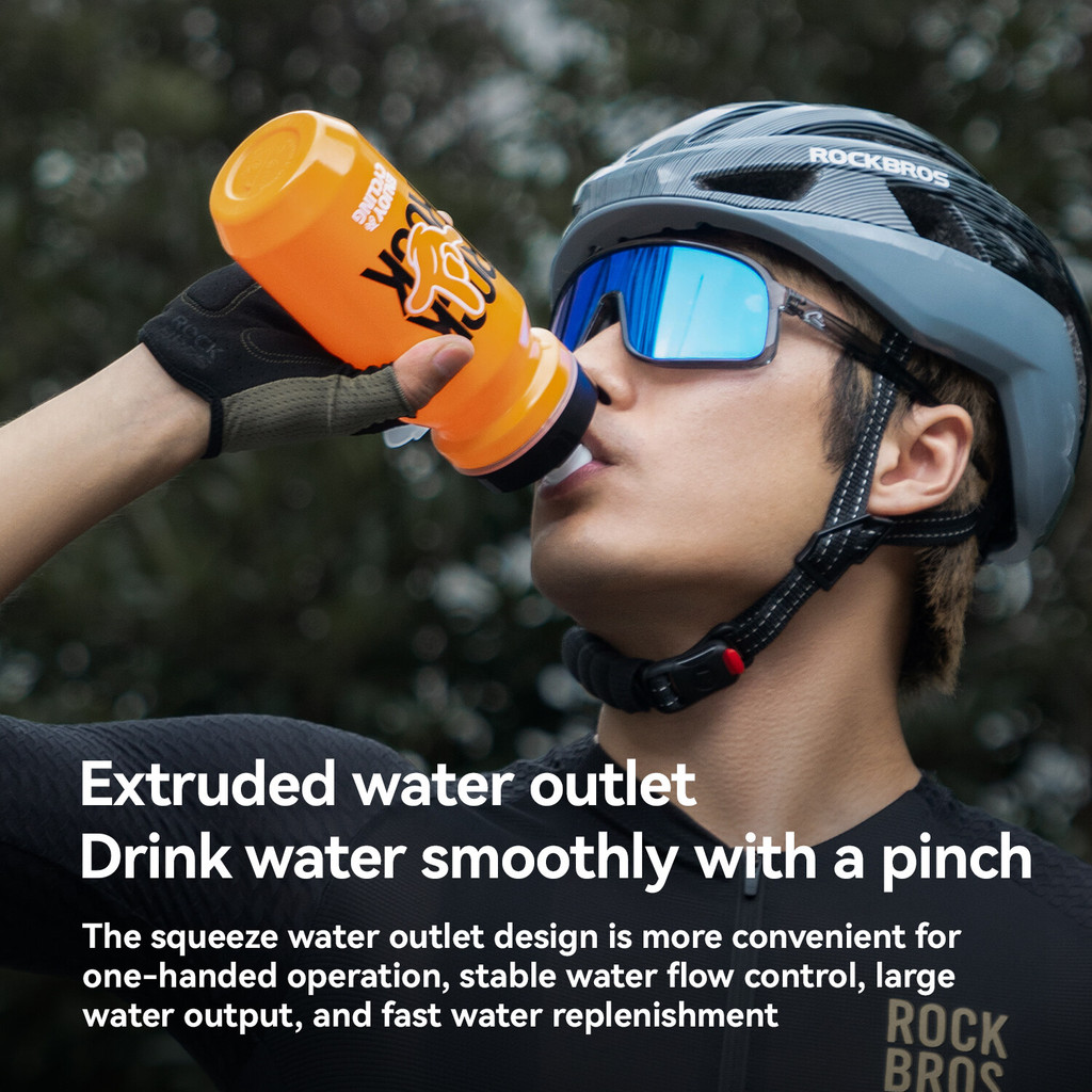 ROCKBROS ขวดน้ําจักรยาน 600/750ML ป้องกันการรั่วบีบเครื่องดื่ม PP5 + TPE ขวดน้ําเกรดอาหารกีฬาขวดน้ํากลางแจ้ง - รูปที่ 2