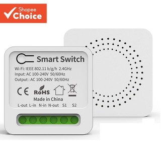 Work With Tuya 16A Smart WiFi Switch Support 2-Way DIY Switches Mini Smart Breaker Smart Life Control Support Alexa Google Alice