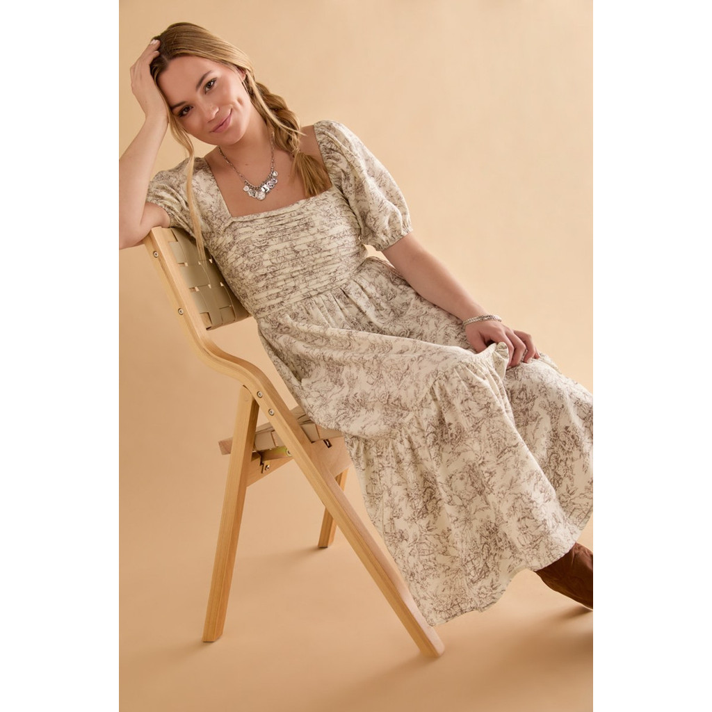 FRANCESCAS ROLLED FLOWER DRESS MADE IN EUROPE AND USA สําหรับผู้หญิง