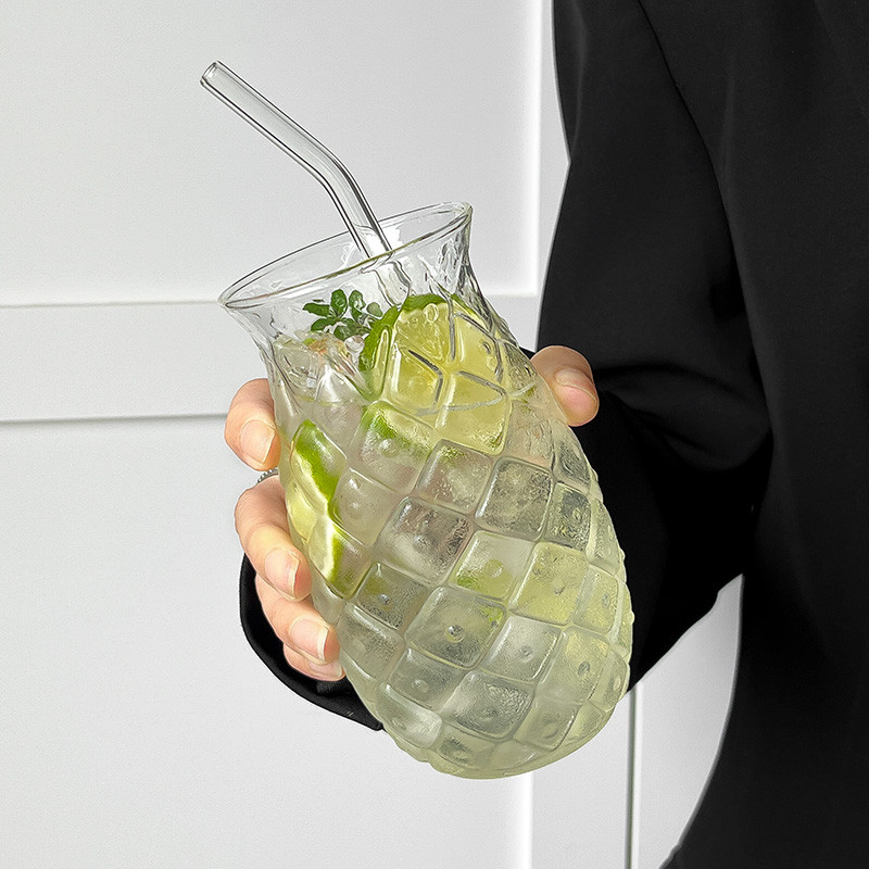 Creative Influencer Ice American Pineapple Cocktail Glass Creative นูนน้ําผลไม้แก้ว Bartending Bubbl