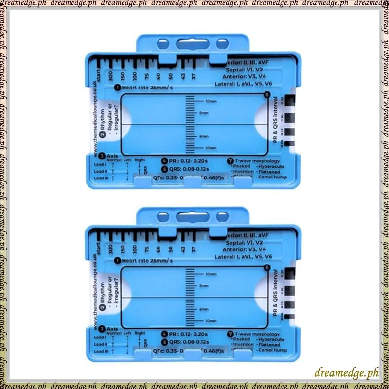 [SKG] 2PCS ECG 7 Step Ruler ECG 7 Step Ruler สําหรับ ECG 7 Step Ruler ไม้บรรทัด, แบบพกพา ECG Assessm