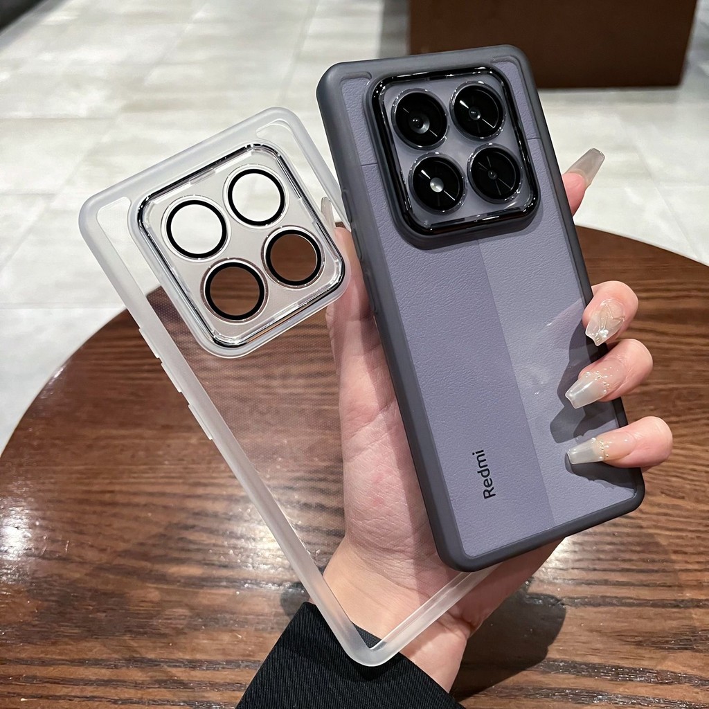 เคสโทรศัพท์ซิลิโคนกันชนกันกระแทกกล้องป้องกันคู่ฝาหลังสำหรับ Redmi Note 14 14s 13 13R 12 Turbo Pro+ Plus 4G 5G 2025